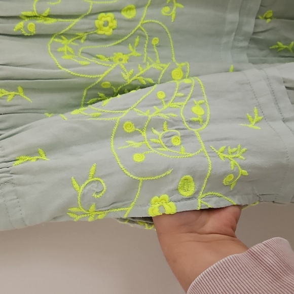 Anthropologie Linen Dress Women Medium oversized Somerset Embroidered NWOT - Picture 3 of 6